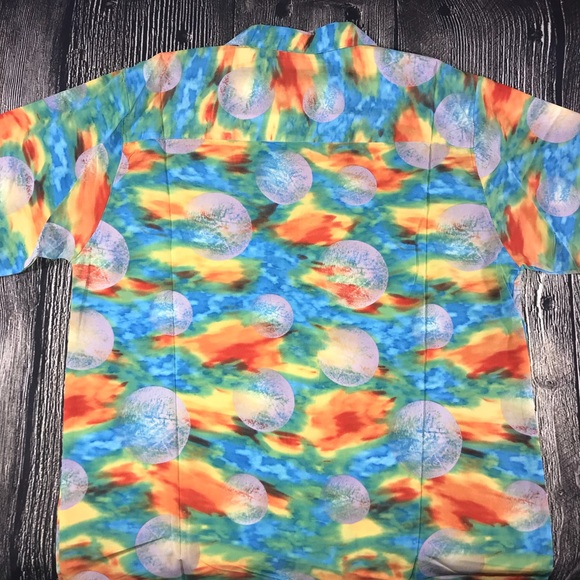 Boff Rainbow Moon Short Sleeve Button Front Large - Picture 4 of 8